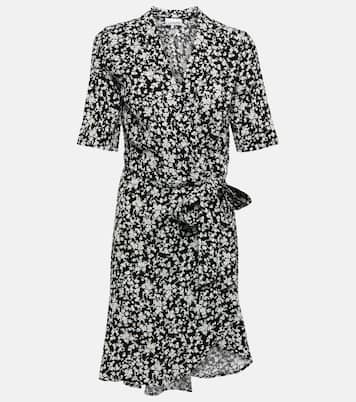 Robe portefeuille en crêpe à fleurs | Ganni