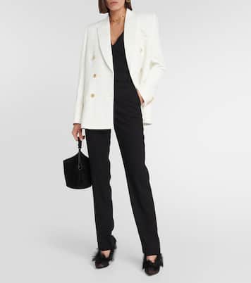 River shearling-trimmed mesh pumps | Khaite