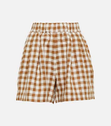 Shorts Zurich in lino a quadretti | Asceno