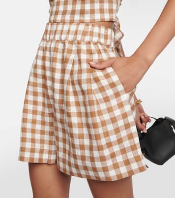 Shorts Zurich in lino a quadretti | Asceno