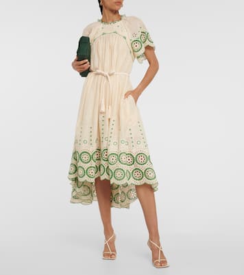 Abito midi Raie in cotone | Zimmermann