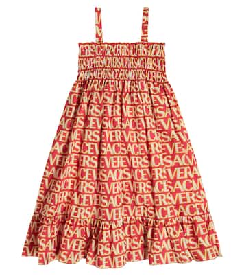 Bedrucktes Kleid aus Baumwollpopeline | Versace Kids