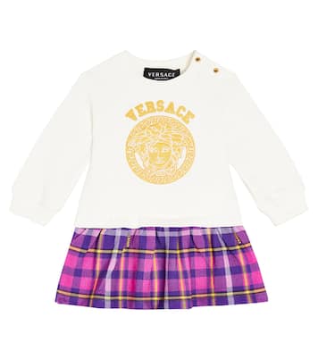 Baby - Abito in jersey di cotone con logo | Versace Kids
