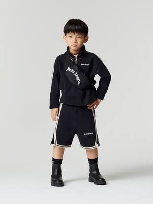 Short rayé en coton à logo | Palm Angels Kids
