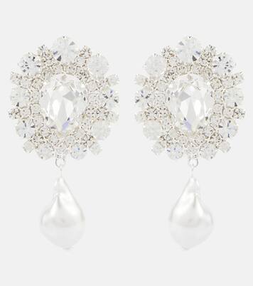 Orecchini clip-on con perle bijoux e cristalli | Magda Butrym