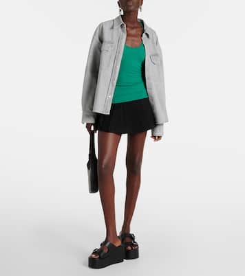 Top Bianca in maglia a coste | Agolde
