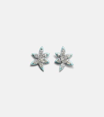 Boucles d'oreilles en or blanc 18 ct, émail et diamants | Kamyen
