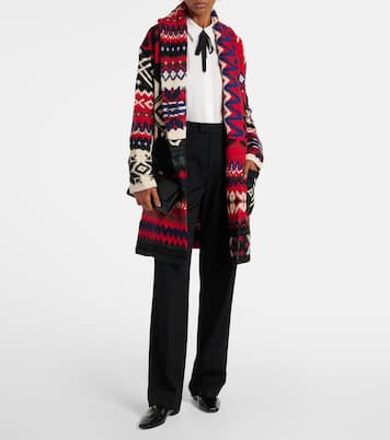 Intarsia and jacquard wool-blend wrap cardigan | Polo Ralph Lauren