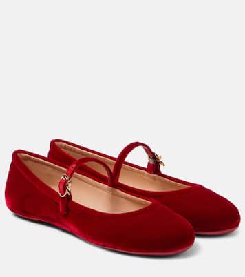 Mary-Jane-Ballerinas Carla aus Samt | Gianvito Rossi