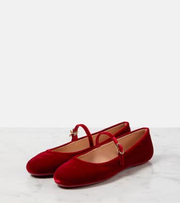 Mary-Jane-Ballerinas Carla aus Samt | Gianvito Rossi