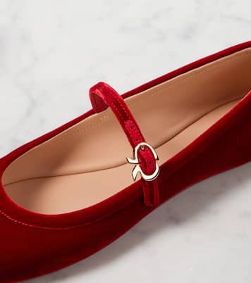 Mary-Jane-Ballerinas Carla aus Samt | Gianvito Rossi