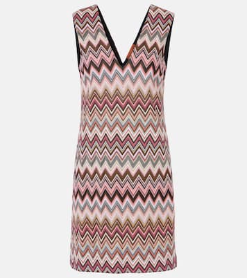 Vestido corto de lamé en zigzag | Missoni