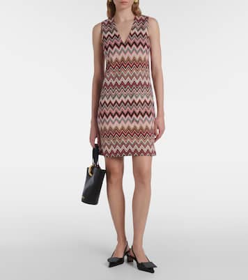 Vestido corto de lamé en zigzag | Missoni