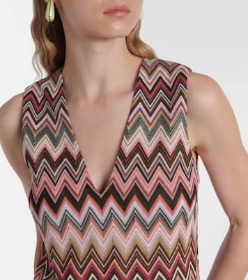 Vestido corto de lamé en zigzag | Missoni
