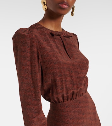 Abito midi in seta con stampa leopardata | Alessandra Rich