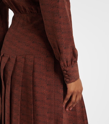 Abito midi in seta con stampa leopardata | Alessandra Rich