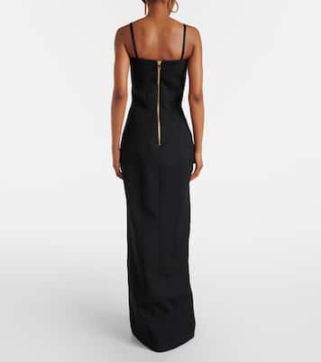 Wool grain de poudre gown | Balmain