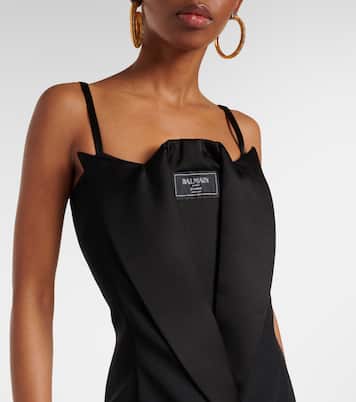 Wool grain de poudre gown | Balmain