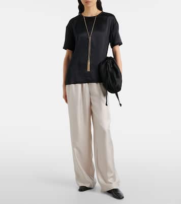 Pantaloni a gamba larga in seta | Lisa Yang