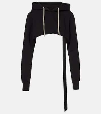 Cropped cotton hoodie | Rick Owens