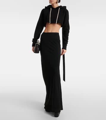 Cropped cotton hoodie | Rick Owens