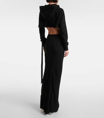 Cropped cotton hoodie | Rick Owens