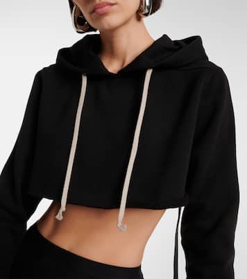 Cropped cotton hoodie | Rick Owens