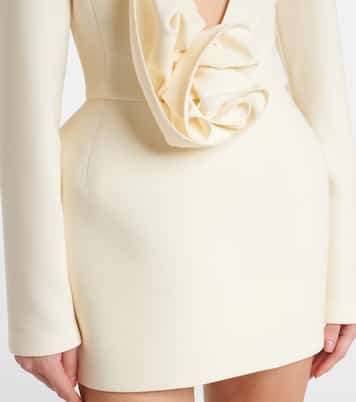 Floral-appliqué wool-blend minidress | Magda Butrym