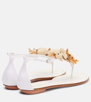 Marea raffia and leather thong sandals | Aquazzura