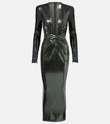 Gathered sequined gown | Alex Perry