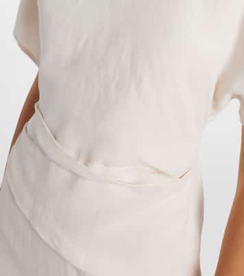 Abito midi in misto lino | Brunello Cucinelli