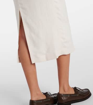 Abito midi in misto lino | Brunello Cucinelli
