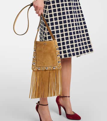 Nellcôte VLogo studded suede shoulder bag | Valentino Garavani