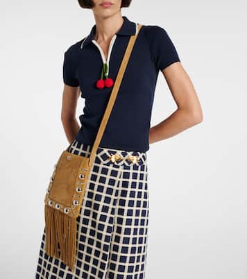 Nellcôte VLogo studded suede shoulder bag | Valentino Garavani