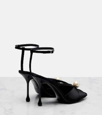 Siva 95 embellished satin sandals | Jimmy Choo