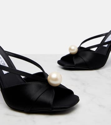 Siva 95 embellished satin sandals | Jimmy Choo