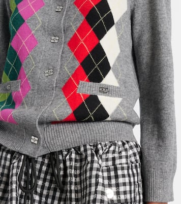 Argyle wool and cashmere cardigan | Ganni