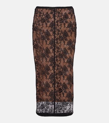 Sheer lace midi skirt | Self-Portrait