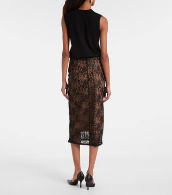 Sheer lace midi skirt | Self-Portrait