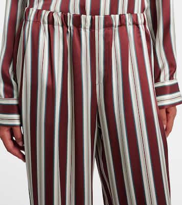 Rosa striped silk satin pajama pants | Asceno