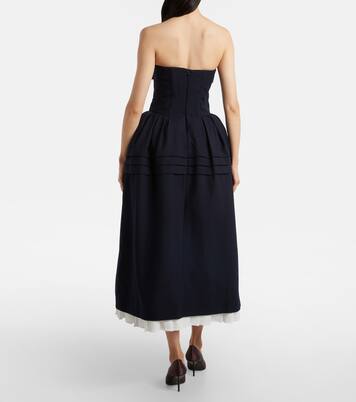 Bow-detail wool and silk midi dress  | Shushu/Tong