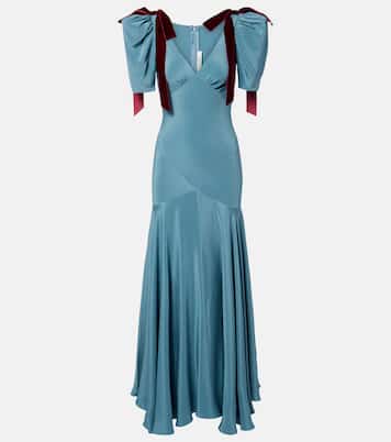 Bow-detail silk satin maxi dress | Rodarte