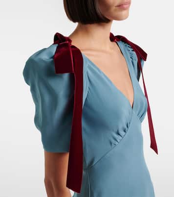 Bow-detail silk satin maxi dress | Rodarte