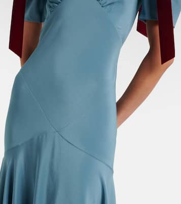 Bow-detail silk satin maxi dress | Rodarte
