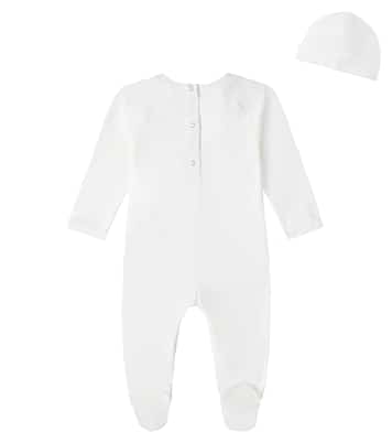 x Euan Roberts Baby cotton beanie, bib, and onesie set | Gucci Kids