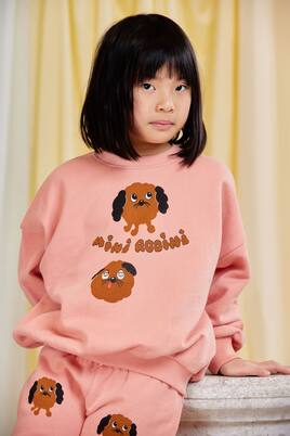 Doggies printed cotton sweatshirt | Mini Rodini