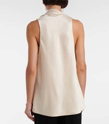 Scarf-detail satin top | Vince