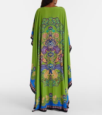 Magic printed caped silk maxi dress | La DoubleJ