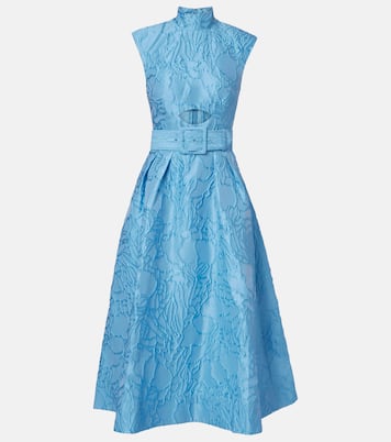 Aegir belted jacquard midi dress | Rebecca Vallance
