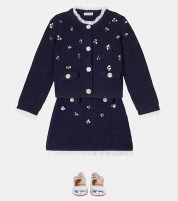 Embellished ribbed-knit cardigan | Self-Portrait Kids